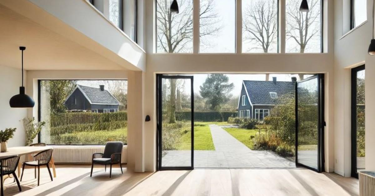 Een woonkamer uitbouw.